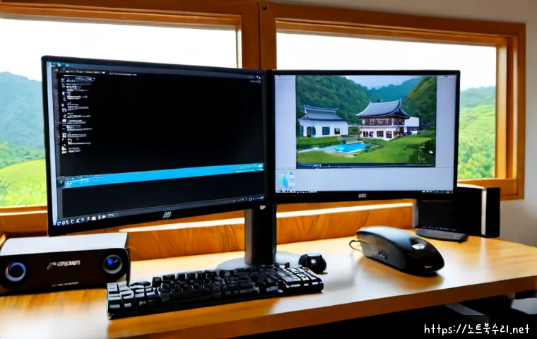 서종면 모니터화면 안나옴 - Photorealistic remote-support workstation in a quiet Seo-jong-myeon home office, dual desktop monito...