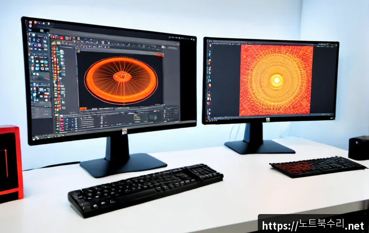 진관동 STATUS_INVALID_PARAMETER - Photorealistic software support workstation in a modern office near the wooded foothills of Jingwan-...
