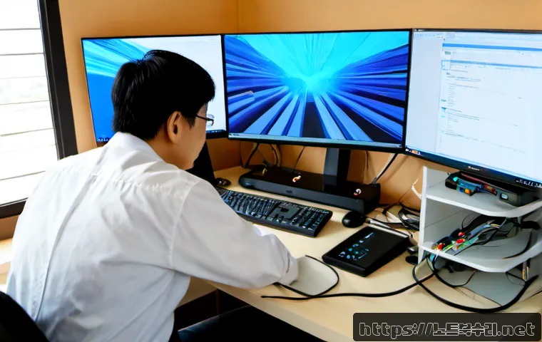 고촌읍 KERNEL_MODE_HEAP_CORRUPTION - Photorealistic remote-support workstation in a bright apartment near a quiet riverside township, dua...