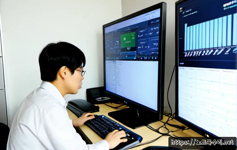 죽백동 DRIVER_CAUGHT_MODIFYING_FREED_POOL - Photorealistic remote-support workstation in a quiet Jukbaek-dong apartment office, IT technician re...