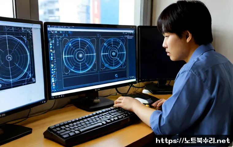 비산동 IO_DEVICE_ERROR - Photorealistic IT technician at a compact workstation in a Bisandong-style mixed residential and wor...