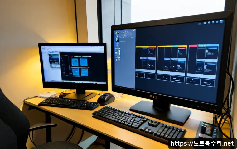 마북동 STATUS_DEVICE_NOT_READY - Photorealistic remote-support workstation in a quiet Mabuk-dong apartment office, technician reconne...