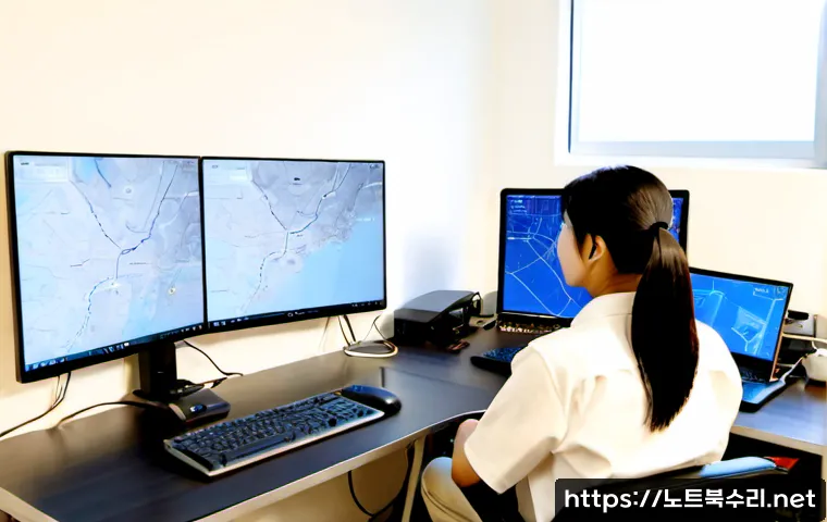 금호동 DRIVER_CAUGHT_MODIFYING_FREED_POOL - Photorealistic IT support workstation in a compact Geumho-dong apartment office, a concerned deliver...