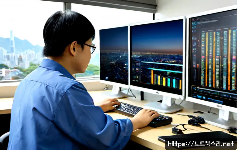 청량리동 server출장방문수리점 - Photorealistic remote-support technician repairing a compact rack server in a tidy Cheongnyangni-don...