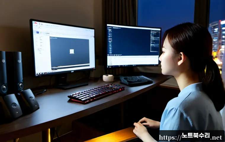 역곡동 프로그램응답없음 - Photorealistic IT support scene in a compact Yeokgok-dong apartment workspace, frustrated user facin...