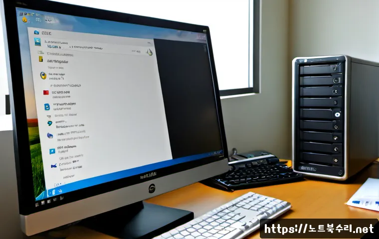 재동 운영체제 os 재설치 포맷  초기화 - Photorealistic IT support workstation, desktop computer displaying a clean operating system recovery...