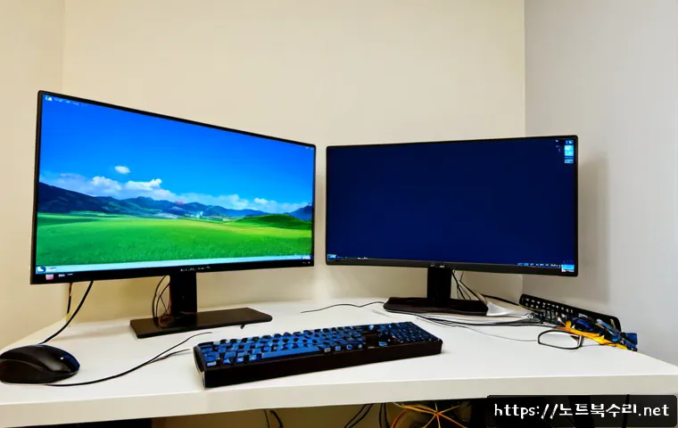 교하동 윈도우10 windows10 재설치 포맷 초기화 - Photorealistic PC repair workstation in a quiet Paju Geohadong apartment, a technician reinstalling ...