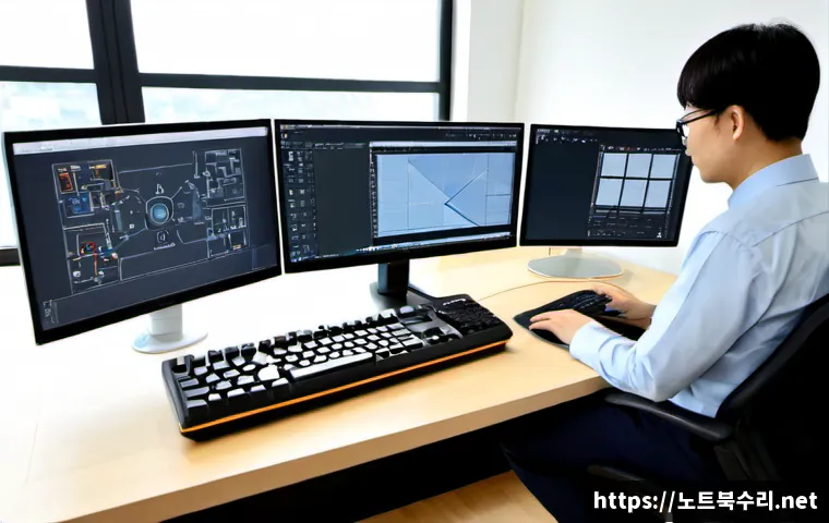 병점동 f4키 누르라고 할때 - Photorealistic remote-support workstation in a compact Byeongjeom-dong apartment office, technician ...