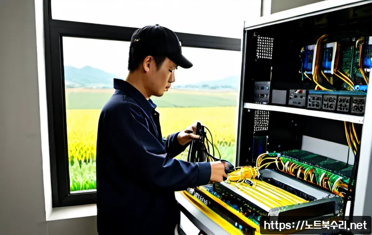 대월면 파워조립 및 교체수리 - Photorealistic desktop PC power supply replacement at a tidy rural electronics workshop in Daeweol-m...