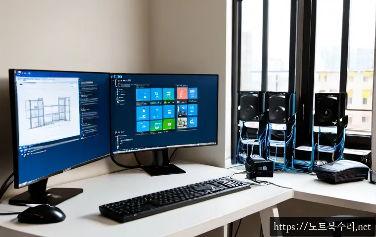의정부동 조립컴퓨터 pc 출장판매설치 - Photorealistic on-site custom desktop PC installation in a bright Uijeongbu-dong apartment home offi...