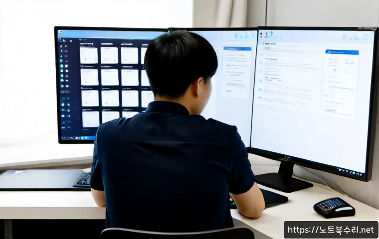 거여동 PROCESS_HAS_LOCKED_PAGES - Photorealistic remote-support workstation in a compact Geoyeo-dong apartment office, technician view...