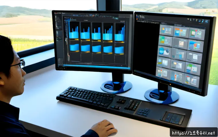 북내면 STATUS_KERNEL_HEAP_CORRUPTION - Photorealistic remote-support workstation in a quiet rural office, dual monitors showing a clean abs...