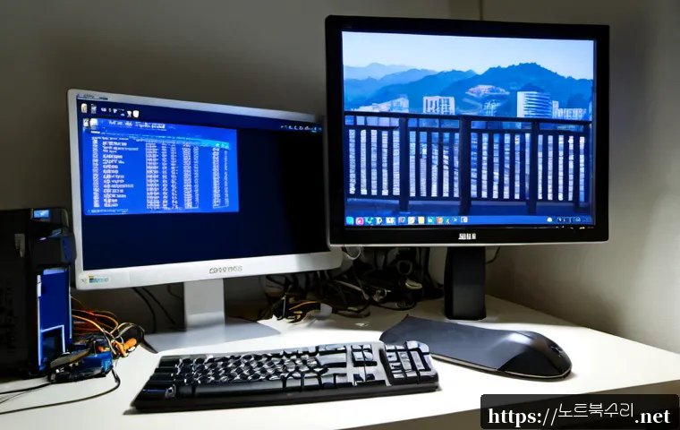 상봉암동 WHEA_UNCORRECTABLE_ERROR - Photorealistic compact workstation in a hillside apartment in Sangbongam-dong, desktop tower open be...