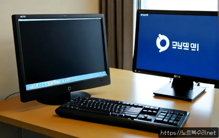 신봉동 a disk read error occurred - Photorealistic remote-support workstation in a quiet Singbong-dong apartment office, desktop compute...