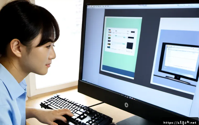 동양동 윈도우7 windows7 재설치 포맷  초기화 - Photorealistic IT technician reinstalling an older desktop operating system on a clean dual-monitor ...