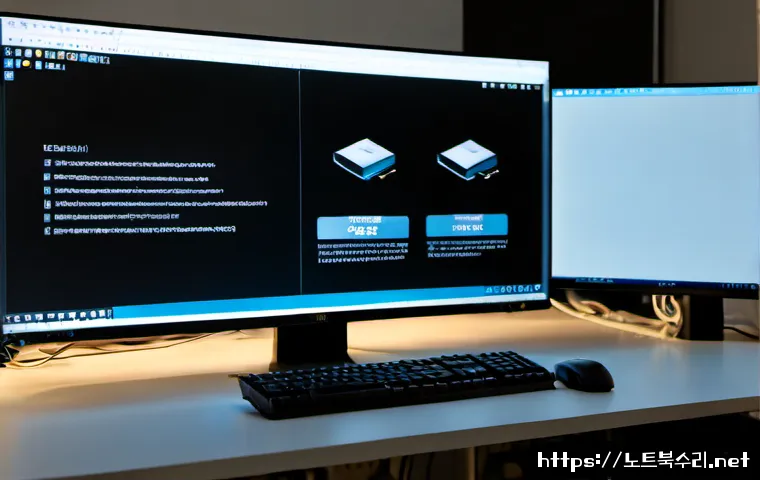 서교동 STATUS_MODULE_NOT_FOUND - Photorealistic software support workstation in a Seogyo-dong creative studio, ultrawide monitor show...