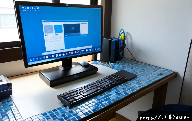 생연동 윈도우8 windows8 재설치 포맷  초기화 - Photorealistic remote-support workstation in a compact Saengyeon-dong apartment office, desktop comp...