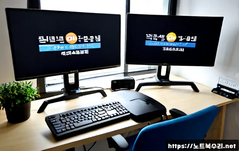 약대동 STATUS_EXECUTION_TIMEOUT - Photorealistic remote-support workstation in a compact Bucheon apartment office, dual monitors showi...