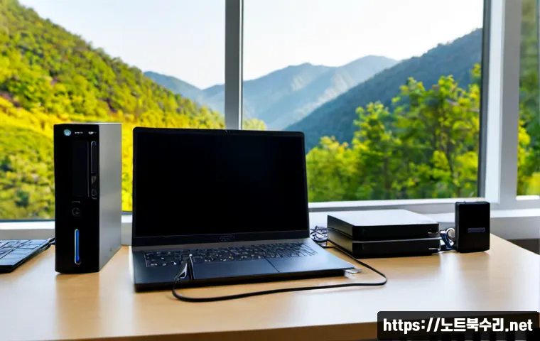 탄현동 부트캠프설치 - Photorealistic remote-support scene in a bright apartment workspace near low forested hills, technic...