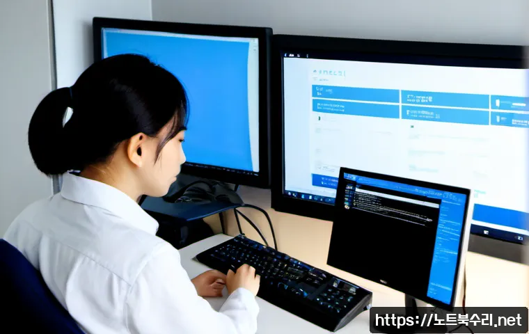신천동 STATUS_KERNEL_INIT_FAILURE - Photorealistic remote-support workstation in a modern Sincheon-dong apartment office, dual monitors ...