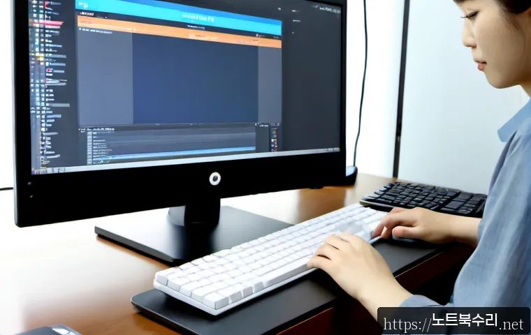 마도면 해킨토시 재설치 포맷  초기화 - Photorealistic remote-support workstation in a quiet Korean coastal township home office, sleek all-...