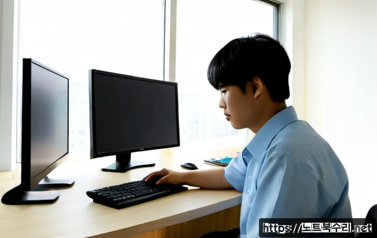 안흥동 출장방문윈도우 windows 설치 - Photorealistic on-site Windows installation in a tidy Anhung-dong apartment home office, technician ...