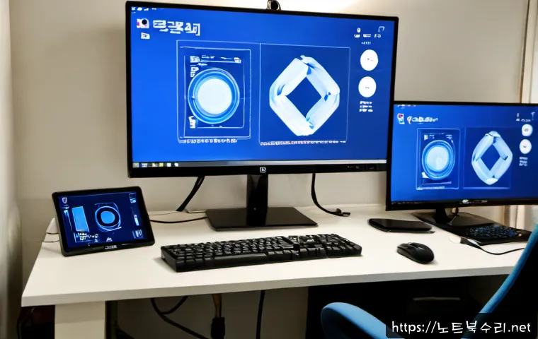 단대동 DRIVER_VERIFIER_DETECTED_VIOLATION - Photorealistic remote-support workstation in a compact Dandae-dong apartment office, dual monitors s...