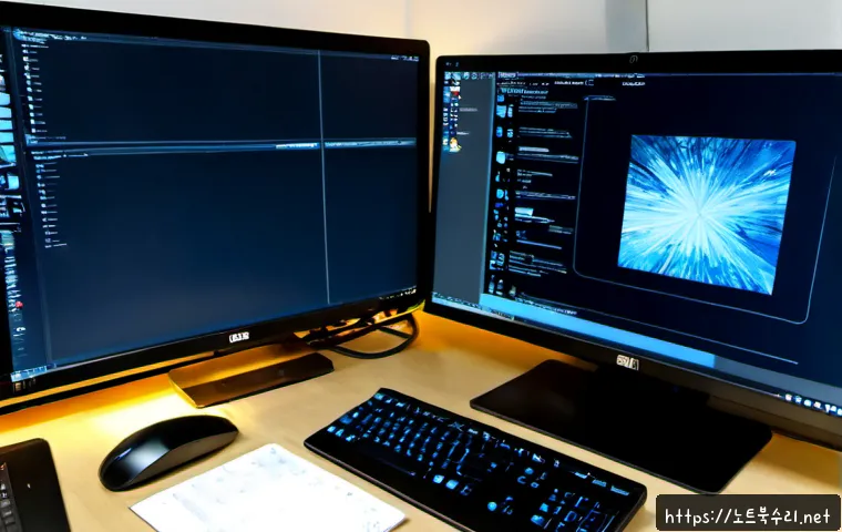 흑석동 STATUS_CONTROL_C_EXIT - Photorealistic IT support workstation in a compact apartment office near a quiet hillside neighborho...
