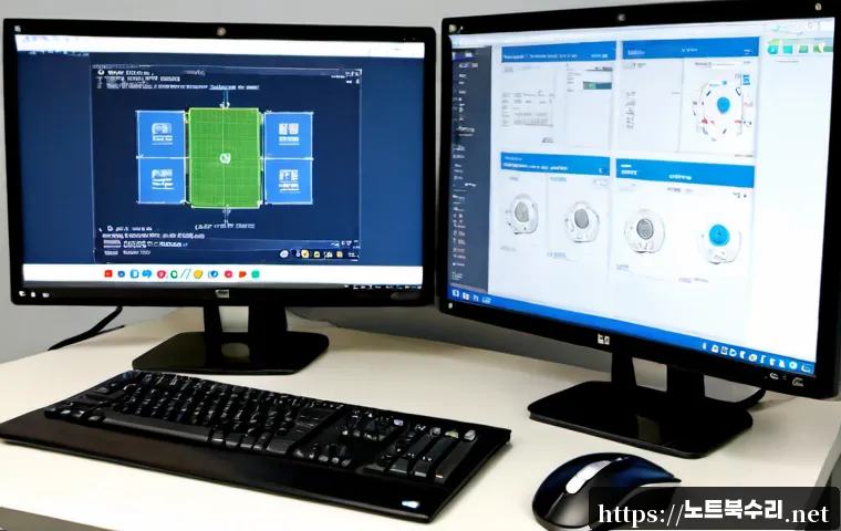 조남동 STATUS_INVALID_DEVICE_REQUEST - Photorealistic engineering workstation in a modern office near a quiet suburban Korean industrial di...