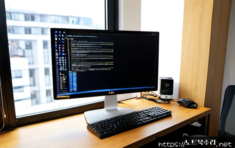 남학동 WHEA_UNCORRECTABLE_ERROR - Photorealistic PC repair workstation in a compact Namhak-dong apartment office, desktop tower opened...