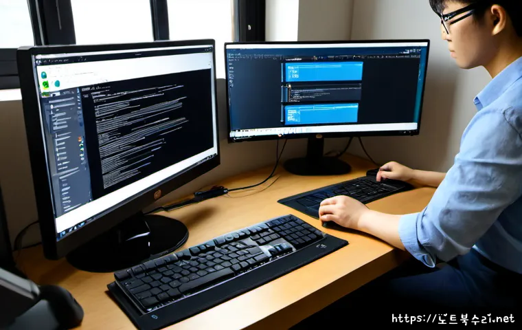 시천동 SSD조립 및 교체수리 - Photorealistic computer repair workstation in a compact Sicheon-dong apartment office, technician in...