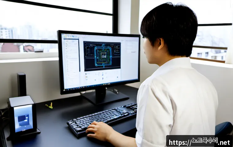 적선동 조립컴퓨터 pc 출장판매설치 - Photorealistic onsite desktop PC installation in a compact Jeokseon-dong apartment workspace, techni...