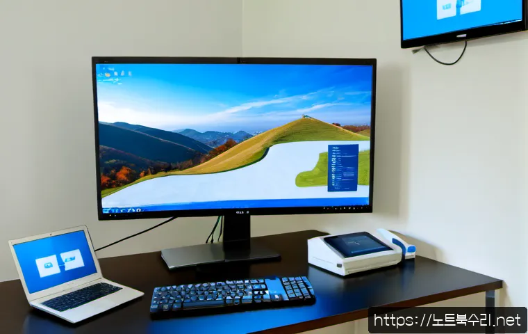 우면동 STATUS_KERNEL_INIT_FAILURE - Photorealistic IT support workstation in a quiet Umyeon-dong hillside office, dual monitors showing ...