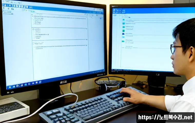 운북동 STATUS_INVALID_CALLER - Photorealistic IT support workstation in a modern office near a quiet waterfront district, engineer ...
