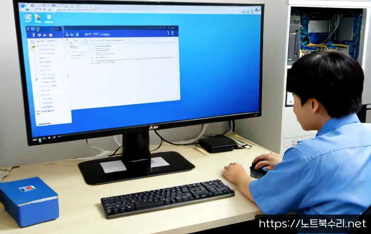 서창동 STATUS_KERNEL_APC_PENDING - Photorealistic IT support workstation in a modern Seochang-dong apartment office, desktop monitor sh...