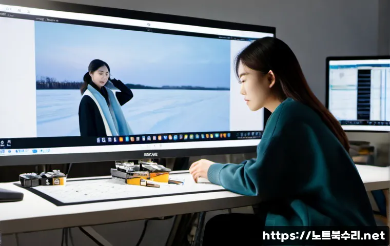 동대문 STATUS_SESSION_TIMEOUT - Photorealistic fashion production studio near Dongdaemun, exhausted designer at a dual-monitor works...