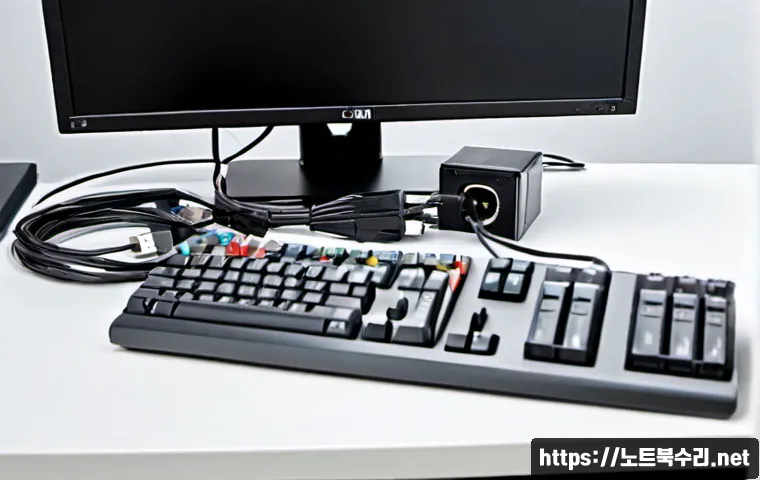 검암경서동 STATUS_DEVICE_NOT_READY - Photorealistic IT support workstation in a quiet modern office near a low-rise Korean suburban distr...