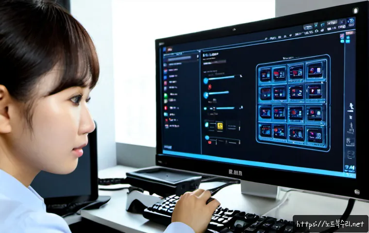 성내동 STATUS_KERNEL_UNSUPPORTED_DEVICE - Photorealistic IT support workstation in a compact Seongnae-dong office, technician studying a hardw...