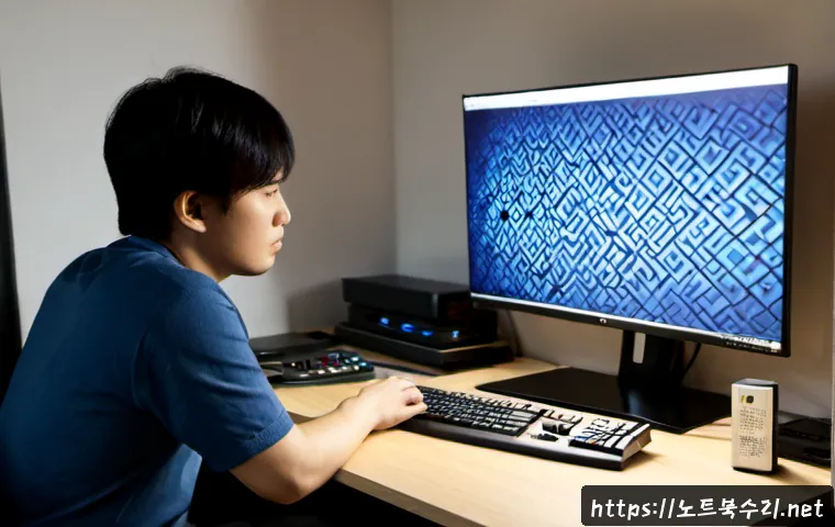 염리동 VIDEO_DRIVER_INIT_FAILURE - Photorealistic remote-support workstation in a compact Yeomni-dong apartment office, dual monitors s...