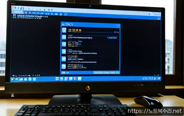 덕이동 POOL_CORRUPTION_IN_FILE_AREA - Photorealistic remote-support workstation in Deogi-dong, dual monitors showing a generic file recove...