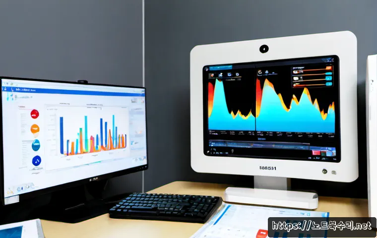 관수동 USER_MODE_HEALTH_MONITOR - Photorealistic remote health-monitoring workstation in a compact modern office, clinician reviewing ...