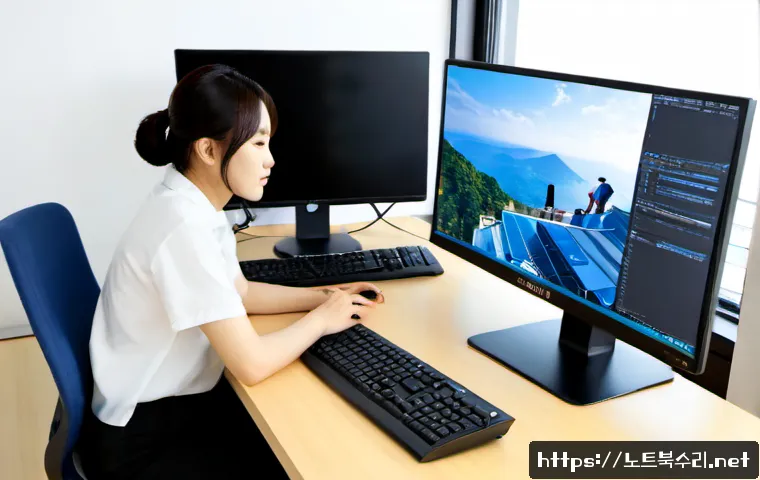 미사동 출장방문윈도우 windows 설치 - Photorealistic onsite computer support in a bright Misa-dong apartment home office, technician insta...