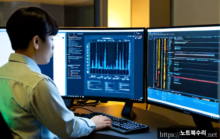 논곡동 DRIVER_VERIFIER_DETECTED_VIOLATION - Photorealistic IT support workstation in a quiet apartment office near low wooded hills, dual monito...