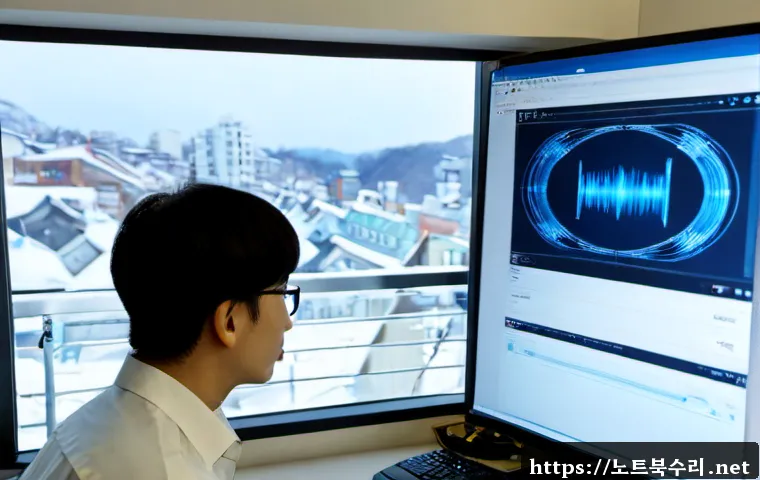 자양동 STATUS_KERNEL_RESOURCE_ERROR - Photorealistic IT support workstation in a compact Jayang-dong apartment office, dual monitors showi...