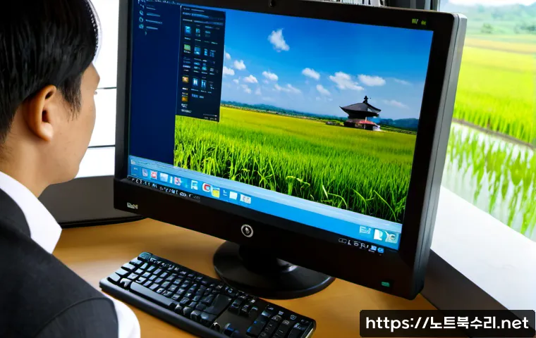 교동면 STATUS_KERNEL_MODULE_NOT_FOUND - Photorealistic remote-support workstation in a quiet rural office, technician examining a desktop co...