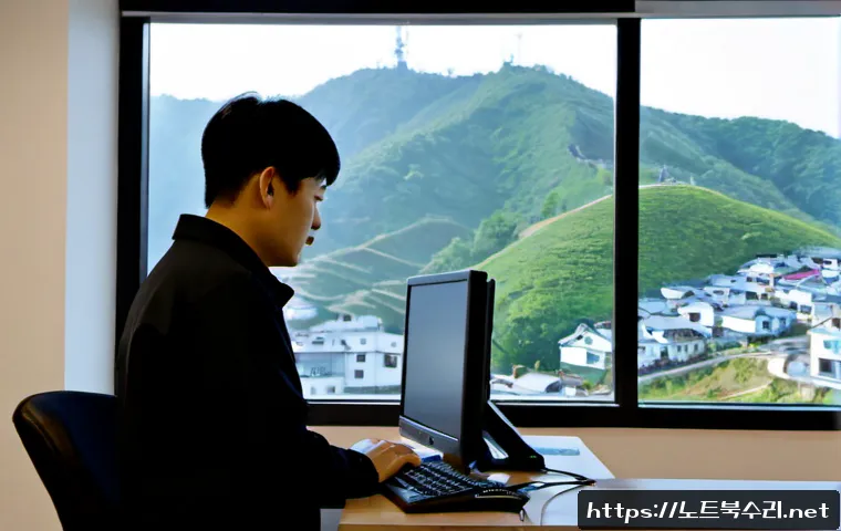 호원동 STATUS_KERNEL_BOOT_FAILURE - Photorealistic remote support workstation in a compact Hoewon-dong apartment office, desktop monitor...