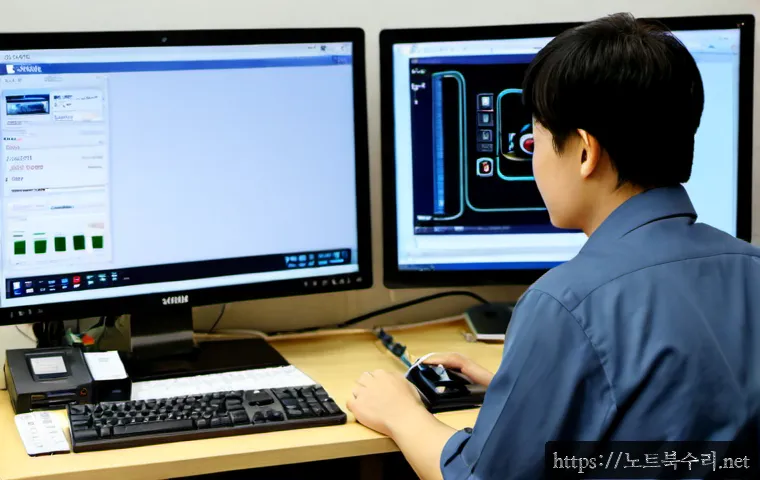 고암동 STATUS_DEVICE_OFFLINE - Photorealistic remote-support workstation in a quiet Korean residential district, desktop monitor sh...