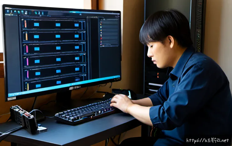 산성동 해킨토시 재설치 포맷  초기화 - Photorealistic desktop support workstation in a quiet hillside neighborhood apartment, technician re...