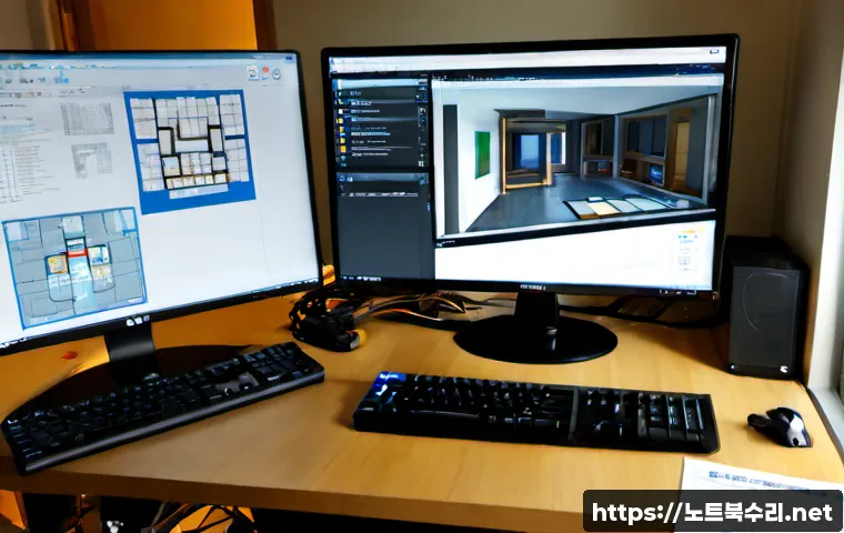 묵정동 중고컴퓨터 pc 출장판매설치 - Photorealistic compact desktop computer installation in a tidy Mukjeong-dong apartment home office, ...