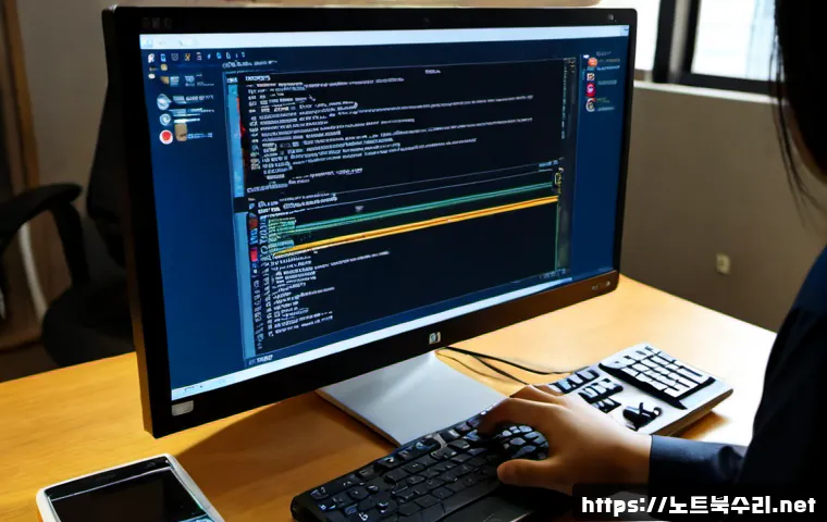 수내동 BOOTMGR is missing - Photorealistic remote IT support scene in a Bundang-style apartment home office, desktop computer sh...